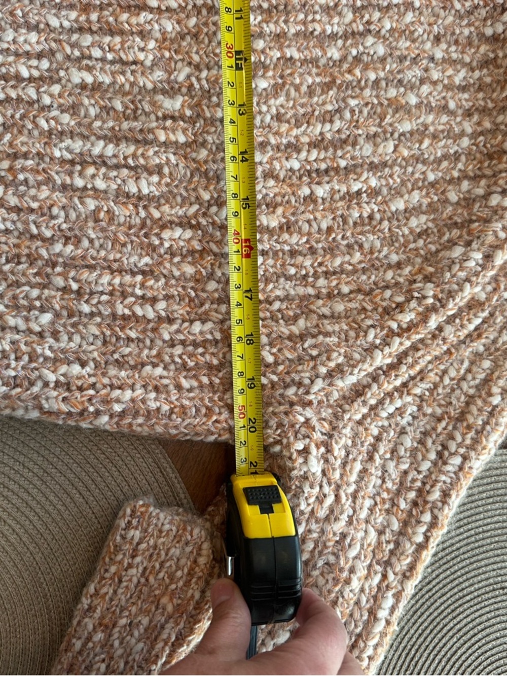 Sezane Marled Peach Crewneck Sweater - Picture 3 of 6